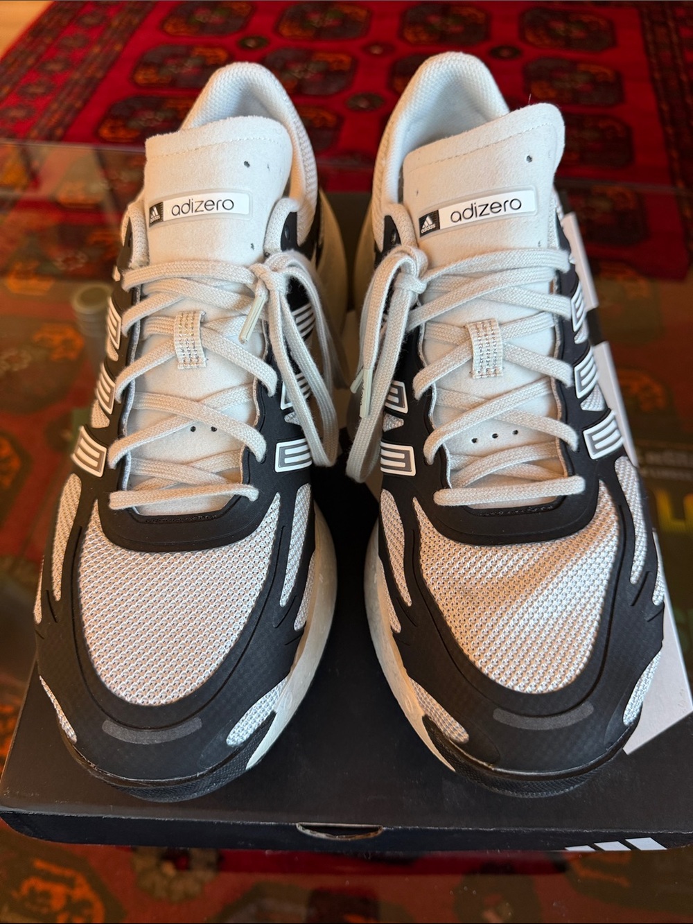 adidas adizero Men's Athletic Shoes - White and Black size 12.5